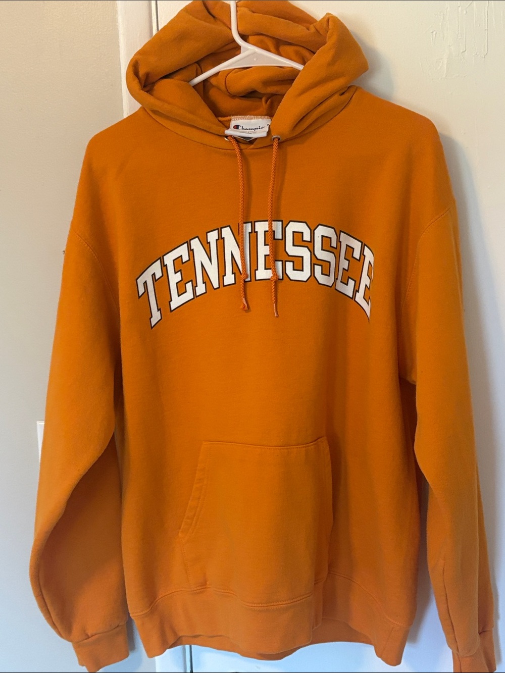 Champion Orange Tennessee Pullover Hoodie with White Arch Logo